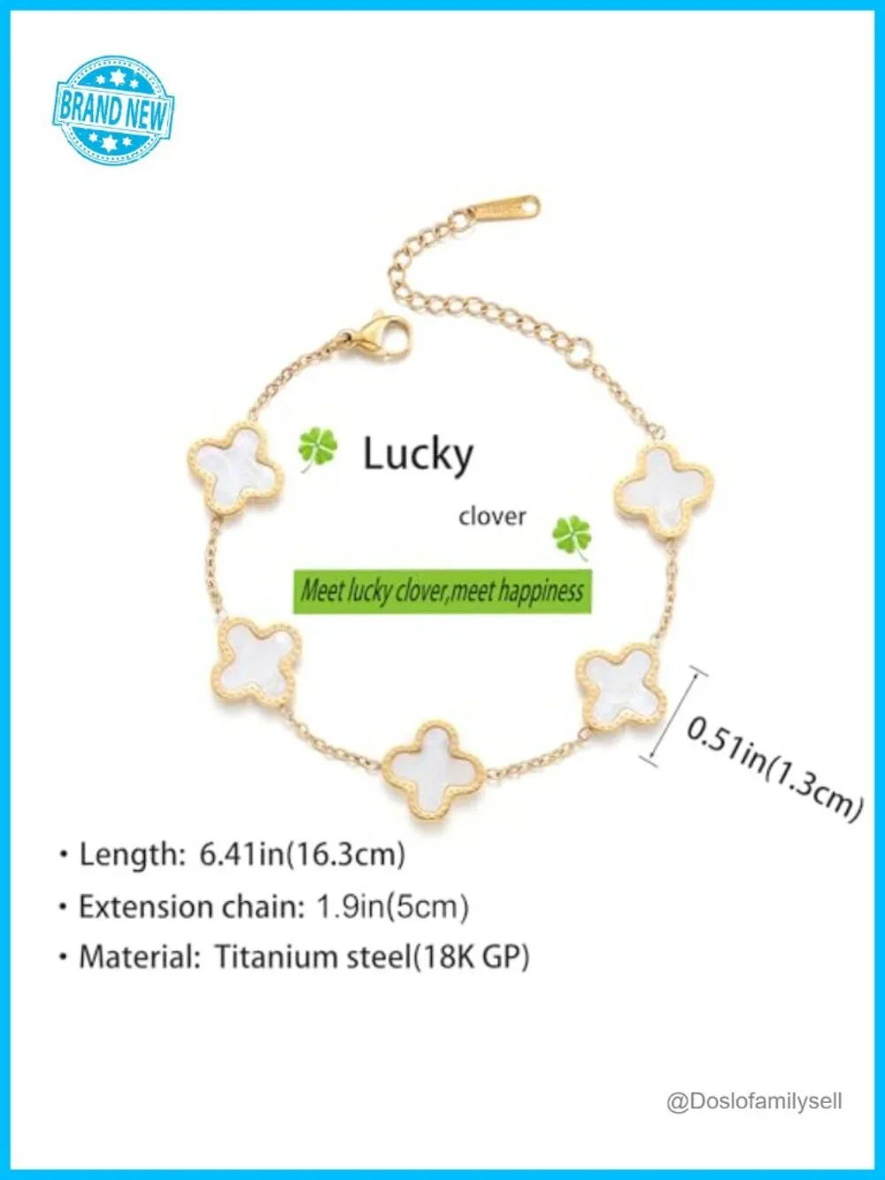 18K Gold Plated Clover Bracelet Love Bangle Set Stackable Friendship Bracelet